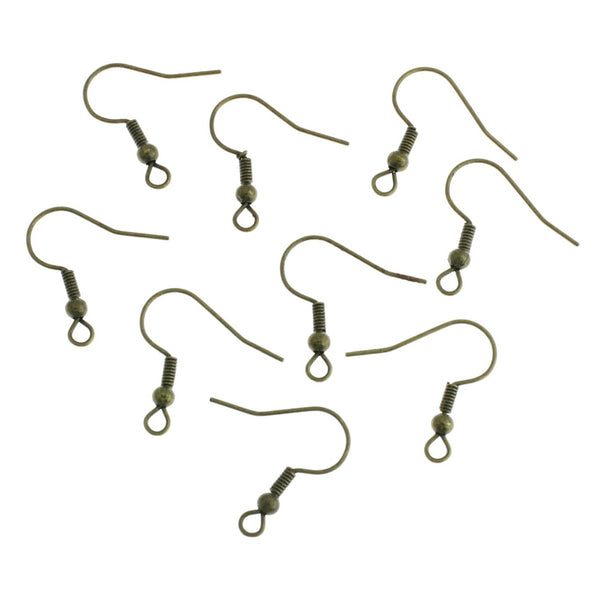 Boucles d'oreilles en bronze antique - Crochets de style français - 21 mm x 20 mm - 150 pièces 75 paires - Z031