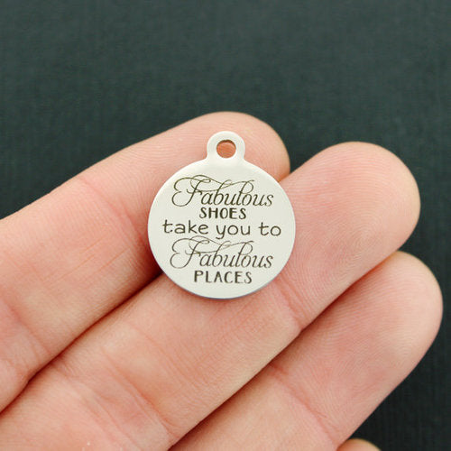 Fabulous shoes Stainless Steel Charms - take you to fabulous places - BFS001-4443