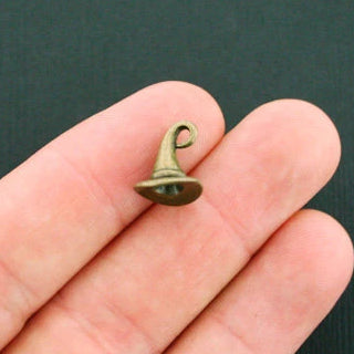 8 Witch Hat Antique Bronze Tone Charms 3D - BC384