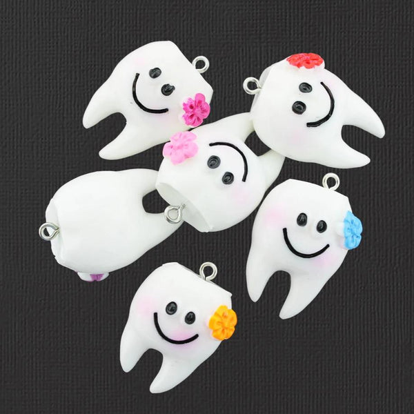 5 Tooth Resin Charms Assorted Colors 3D - K184