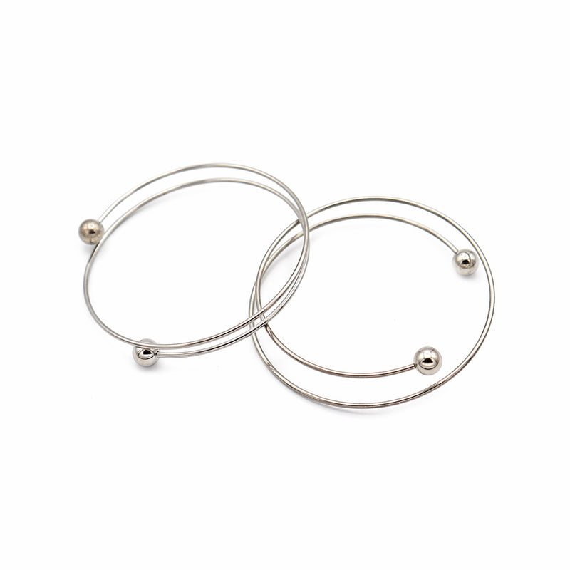 Stainless Steel Wrap Bangle 60mm ID - 1.7mm - 5 Bangles - N677