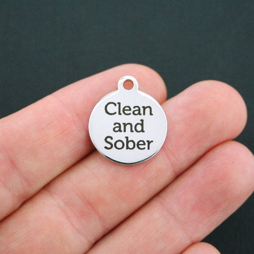 Clean and Sober Stainless Steel Charms - BFS001-0450