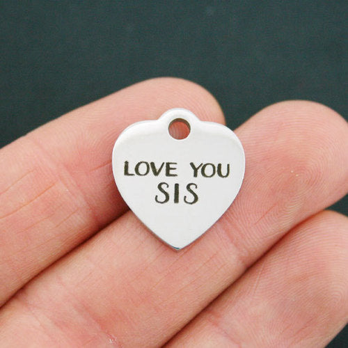 Love You Sis Stainless Steel Charms - BFS011-0454