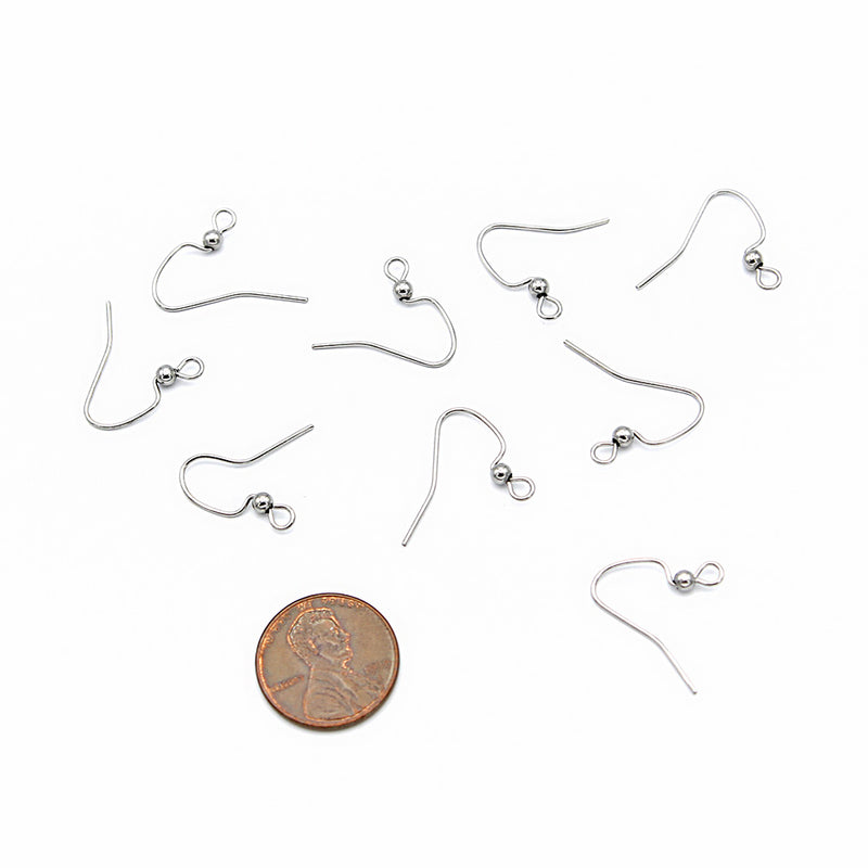 Stainless Steel Earrings - French Style Hooks - 17mm x 22mm - 20 Pieces 10 Pairs - FD992
