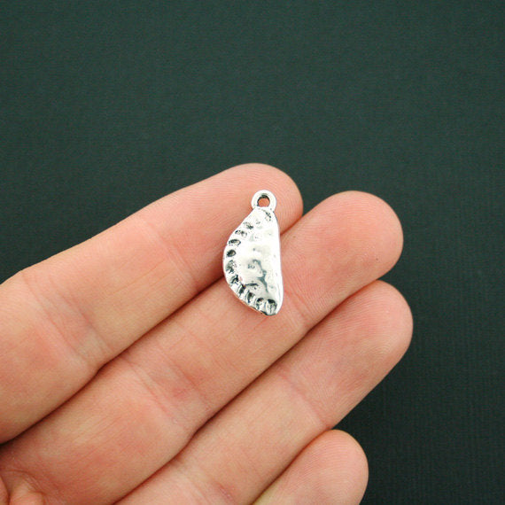 6 Pierogi Antique Silver Tone Charms 2 Sided - SC5550