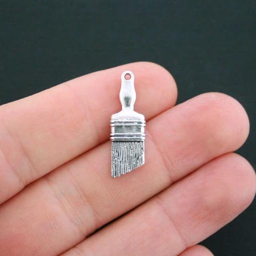 BULK 50 Paint Brush Antique Silver Tone Charms 2 Sided - SC4714