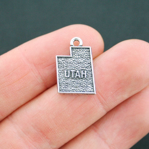 4 Utah State Antique Silver Tone Charms 2 Sided - SC5220