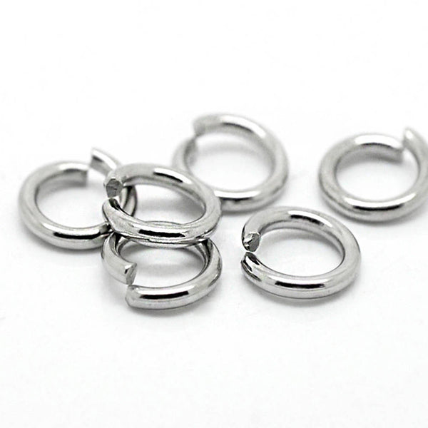 Stainless Steel Jump Rings 9mm x 1.5mm - Open 15 Gauge - 50 Rings - SS025