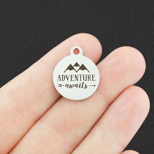Adventure Awaits Stainless Steel Charms - BFS001-4628