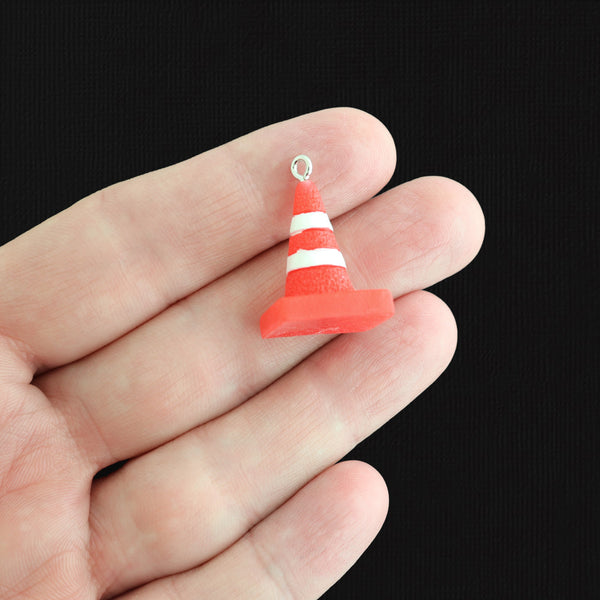 4 Traffic Cone Resin Charms - K684