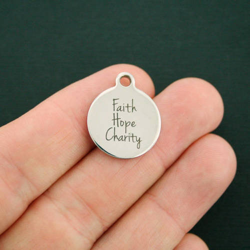 Faith Hope Charity Stainless Steel Charms - BFS001-0464