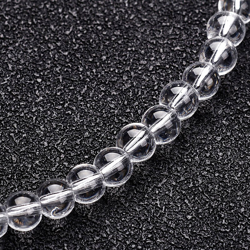 Round Glass Beads 4mm - Clear - 80 Beads - BD1095