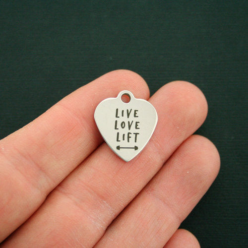 Live Love Lift Stainless Steel Charms - BFS011-0468