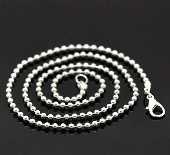 Silver Tone Ball Chain Necklaces 18" - 2.3mm - 4 Necklaces - N008