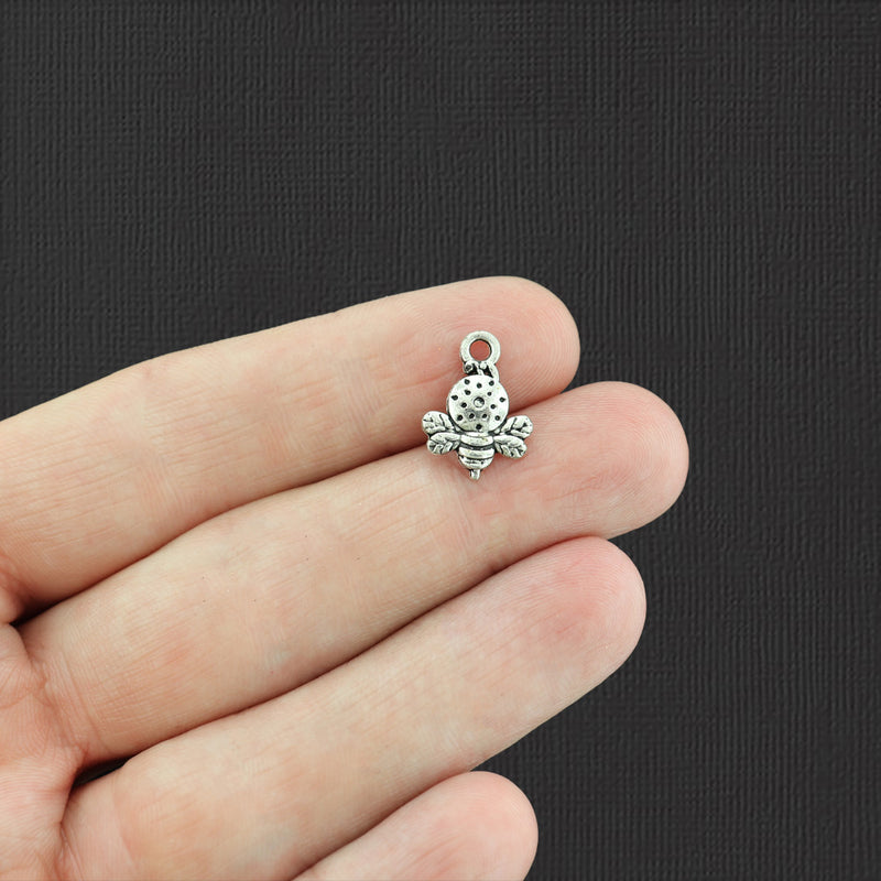 12 Bee Antique Silver Tone Charms - SC5068