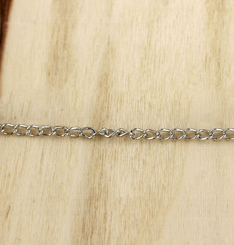 Silver Tone Curb Chain Necklace 24" - 2.5mm - 12 Necklaces - N479