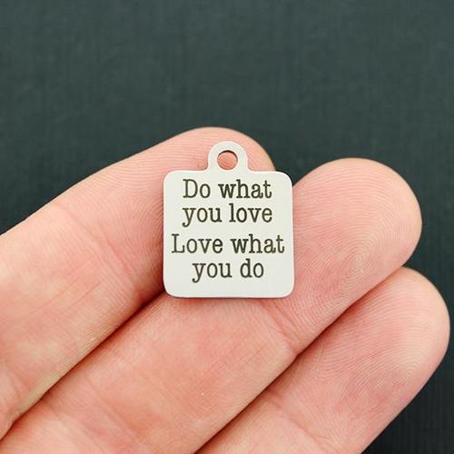 Do what you love Stainless Steel Charms - love what you do - BFS013-4714