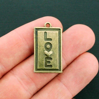 VENTE 6 charmes de ton bronze antique Love - BC1015