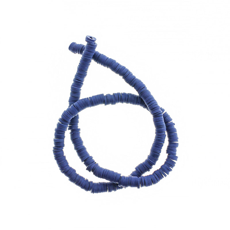 Heishi Polymer Clay Beads 6mm x 1mm - Royal Blue - 1 Strand 320 Beads - BD1355