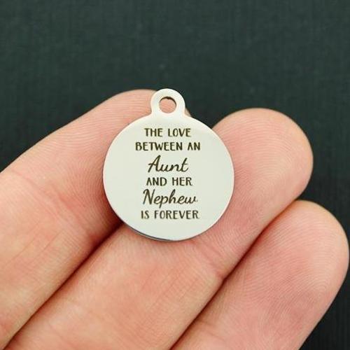 Aunt Nephew Stainless Steel Charms - The love between is forever - BFS001-4747