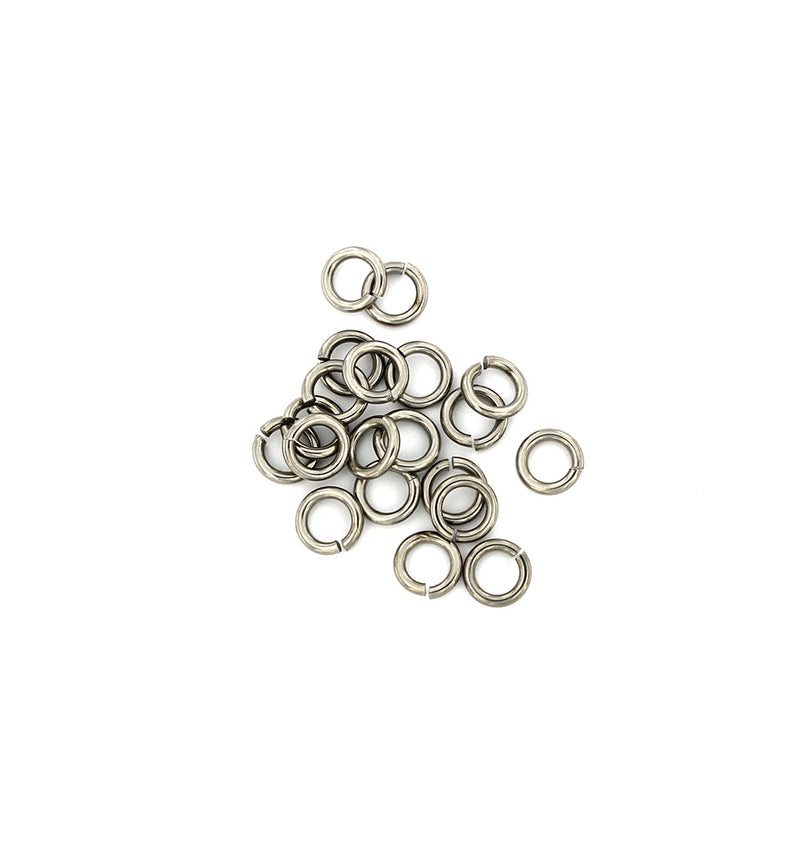 Anneaux en acier inoxydable 8 mm x 1,5 mm - Calibre 15 ouvert - 25 anneaux - J157