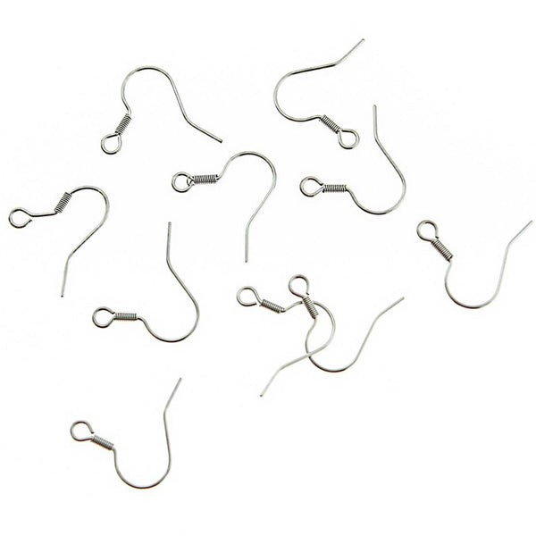 French Hook Wire With Bead 19mm Surgical Stainless Steel (10-Pcs)