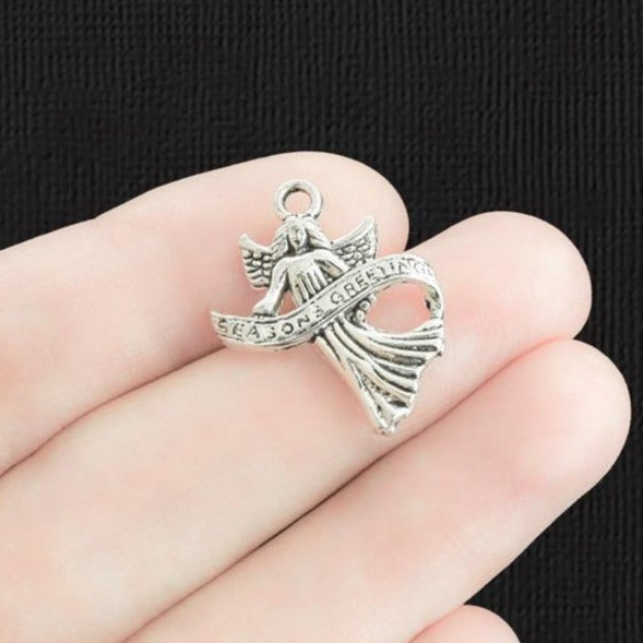 2 Angel Antique Silver Tone Charms - SC6138
