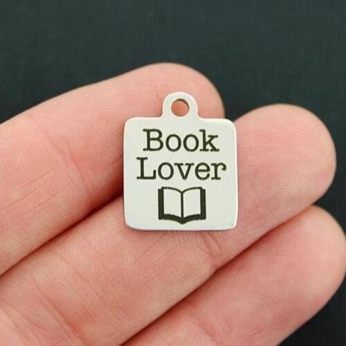Book Lover Stainless Steel Charms - BFS013-4784