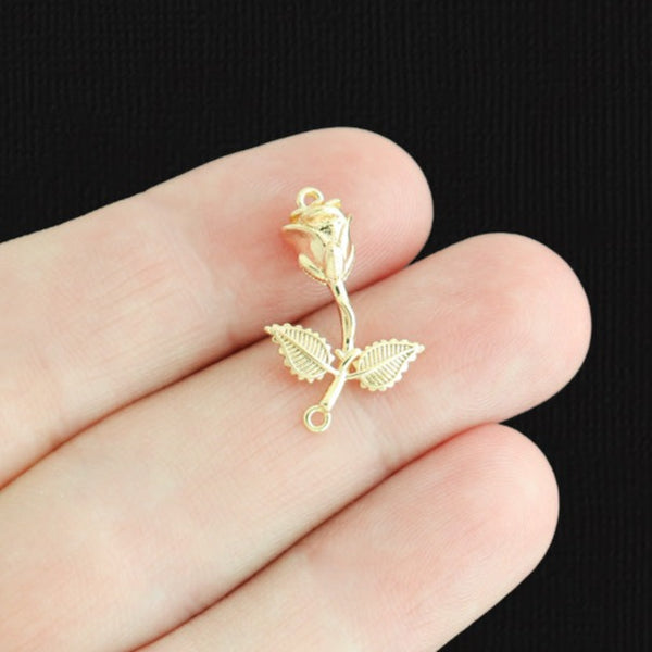 Breloque en cuivre doré fleur de naissance juin 3D - GC804