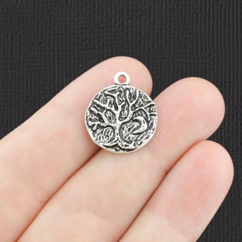 5 Tree of Life Antique Silver Tone Charms - SC7993