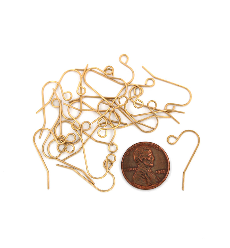 Boucles d'oreilles en acier inoxydable doré - Fils de crochet - 21,5 mm x 12 mm - 10 pièces 5 paires - FD664