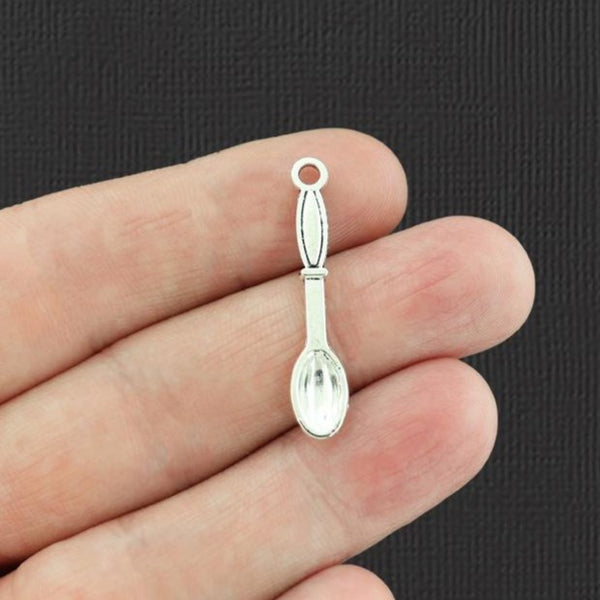 10 Spoon Antique Silver Tone Charms - SC4561