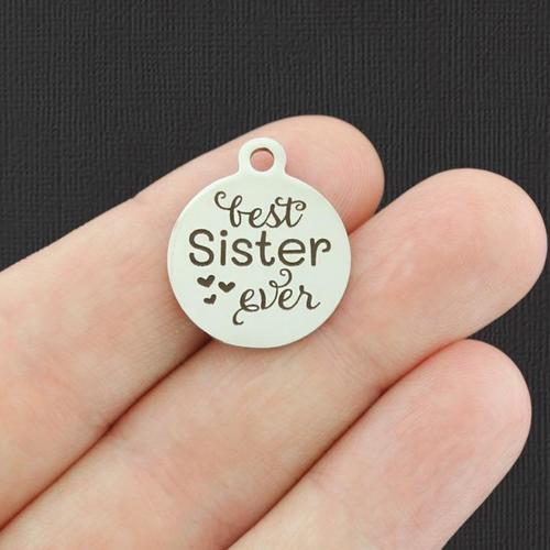 Best Sister Ever Stainless Steel Charms - BFS001-4845