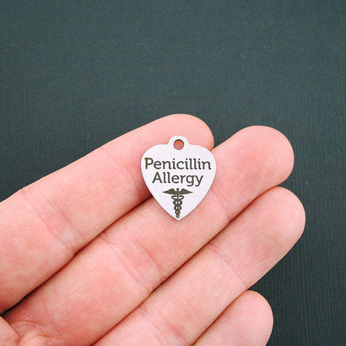 Penicillin Allergy Stainless Steel Charms - BFS011-0485