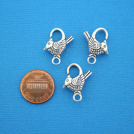Fermoirs mousqueton argentés 23 mm x 17 mm - 4 fermoirs - FF240