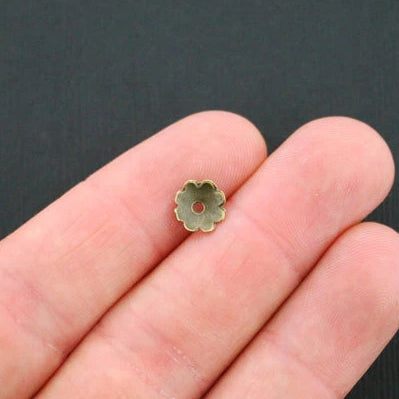 Antique Bronze Tone Bead Caps - 8mm x 2mm - 50 Pieces - BC1317