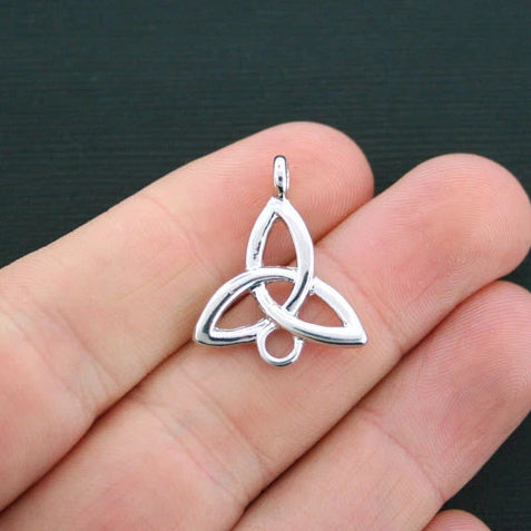 4 Celtic Knot Connector Antique Silver Tone Charms 2 Sided - SC1609
