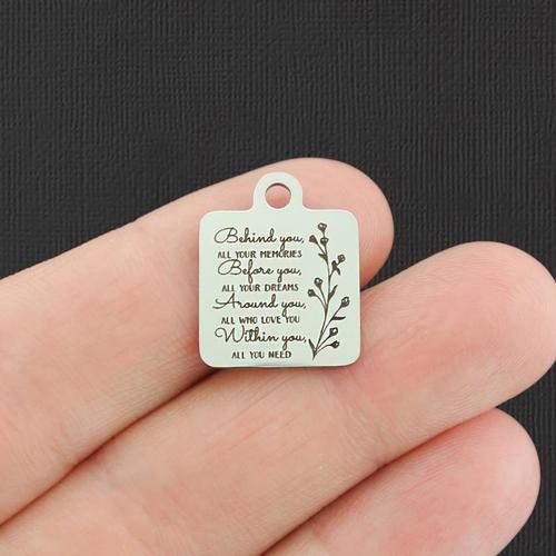Graduation Stainless Steel Charms - Behind you, all your memories... - BFS013-4893