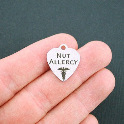 Nut Allergy Stainless Steel Charms - BFS011-0489