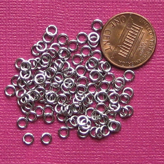 Stainless Steel Jump Rings 4mm x 0.8mm - Open 20 Gauge - 100 Rings - SS004