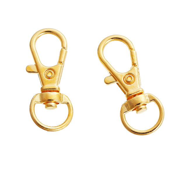 Gold Tone Swivel Lobster Clasps - 33mm x 13mm - 5 Pieces - Z236