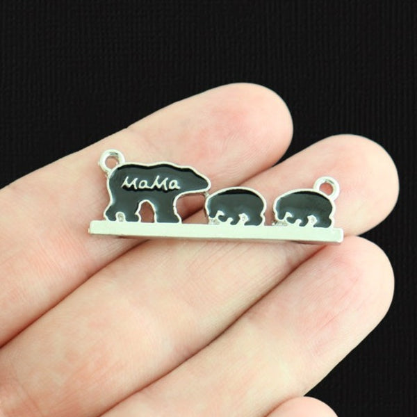 Connecteur Mama Bear en émail argenté - SC7893