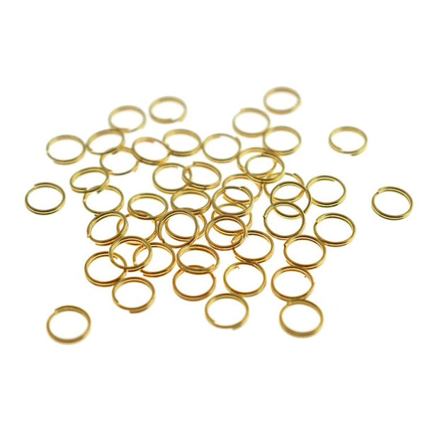 Gold Tone Split Rings 7mm x 1mm - Open 18 Gauge - 250 Rings - J094