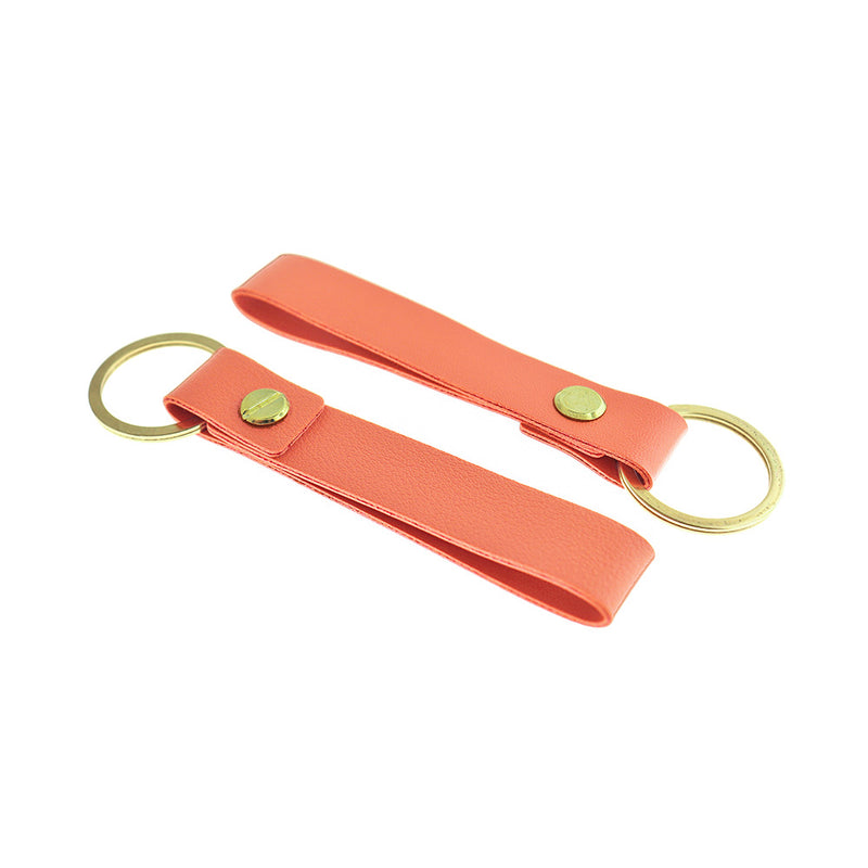 Coral Imitation Leather Lanyard Key Chains - 30mm - 5 Pieces - FD1078