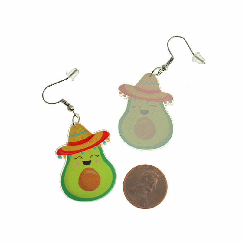 Boucles d'Oreilles Avocat - Crochets Français - 53mm x 31mm - 2 Pièces 1 Paire - ER630