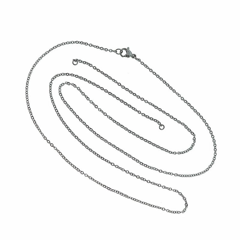 Stainless Steel Cable Chain Connector Necklace 28" - 1.5mm - 1 Necklace - N619
