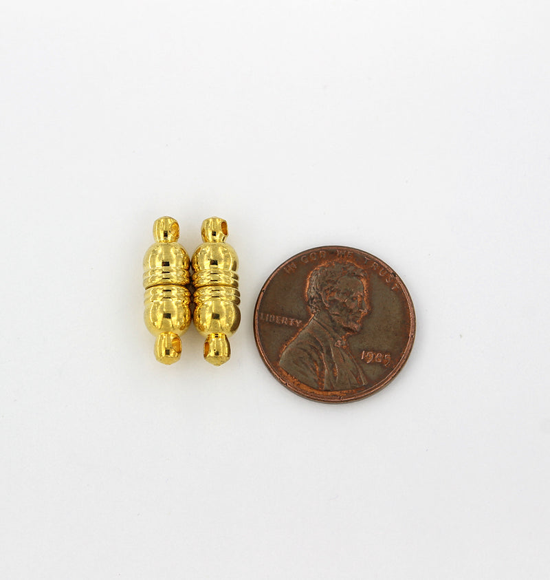 Fermoirs magnétiques dorés - 18 mm x 6 mm - 2 fermoirs 4 pièces - Z288
