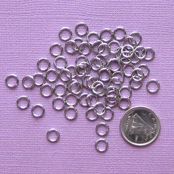 Stainless Steel Jump Rings 6mm x 0.9mm - Open 20 Gauge - 100 Rings - SS006