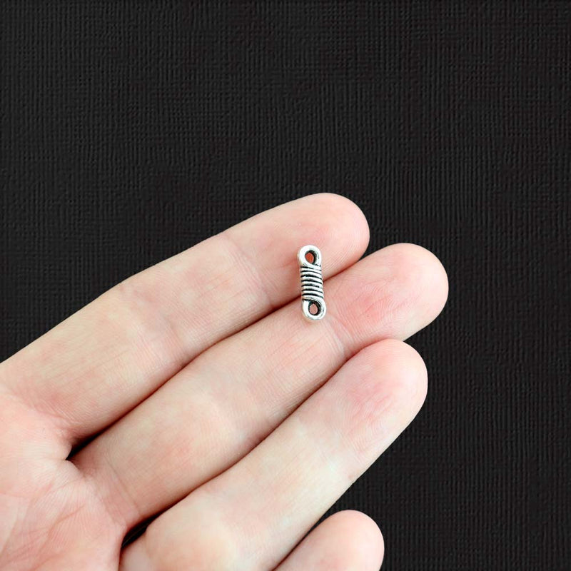 6 Rope Connector Antique Silver Tone Charms 3D - SC1860