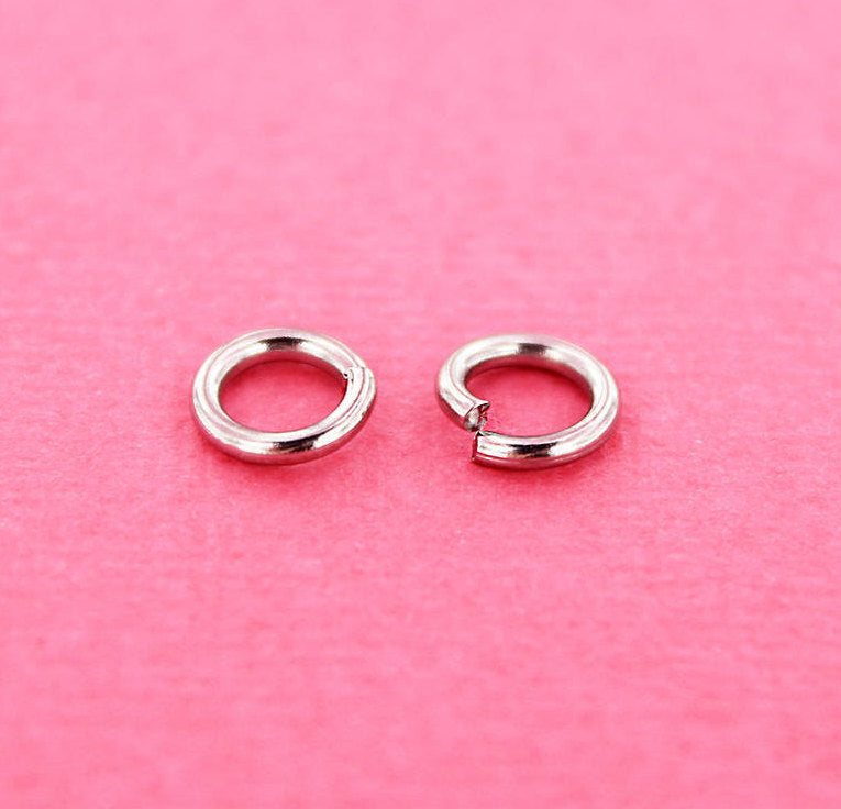 Stainless Steel Jump Rings 8mm x 1.5mm - Open 15 Gauge - 100 Rings - SS028